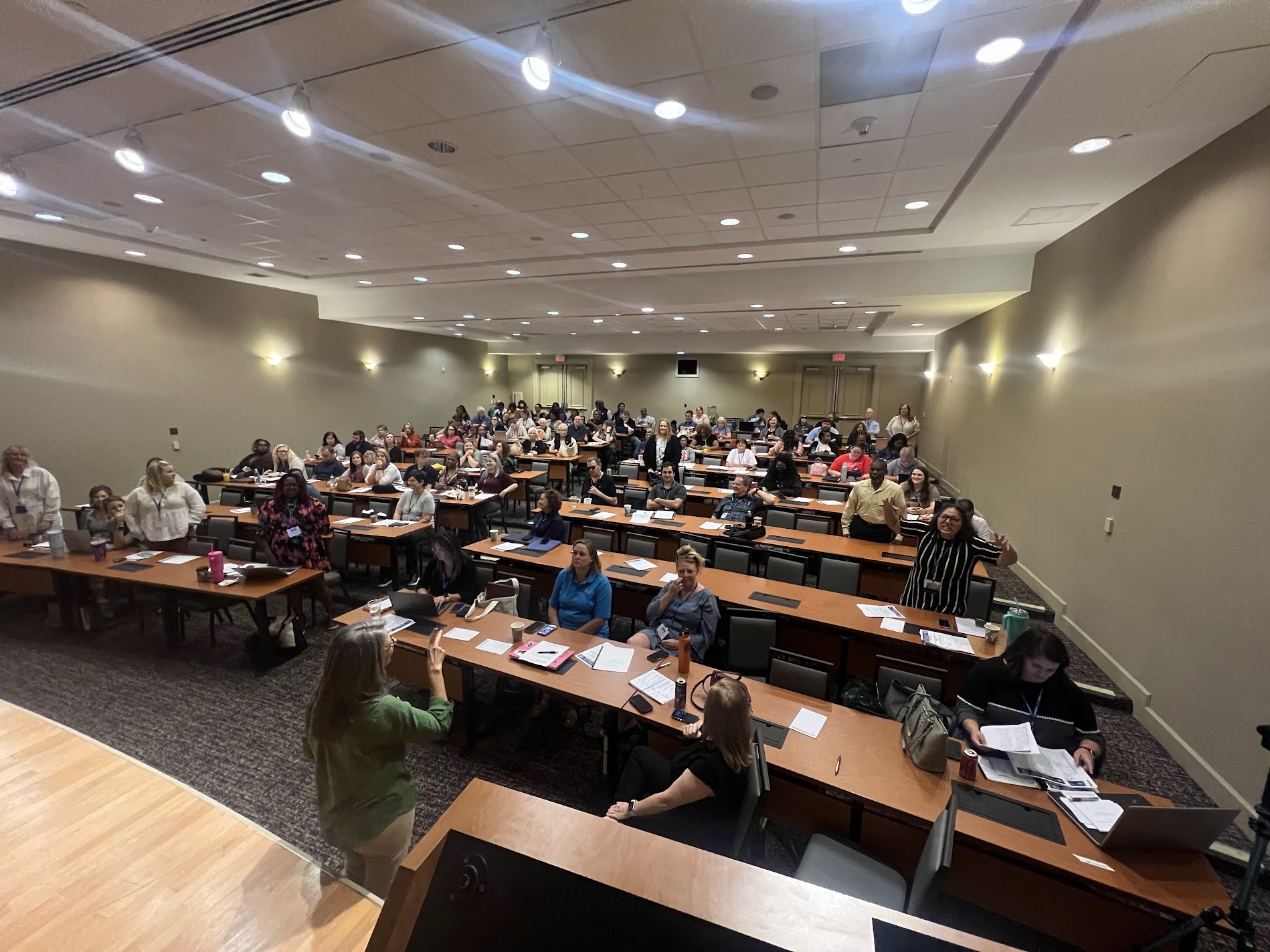 wide angle shot of conference room